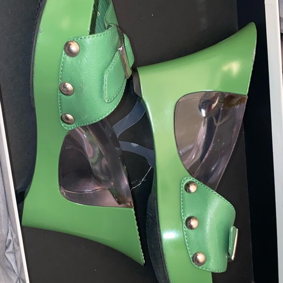 Casadei Green Wedge acrylic sandal - Picture 3 of 7